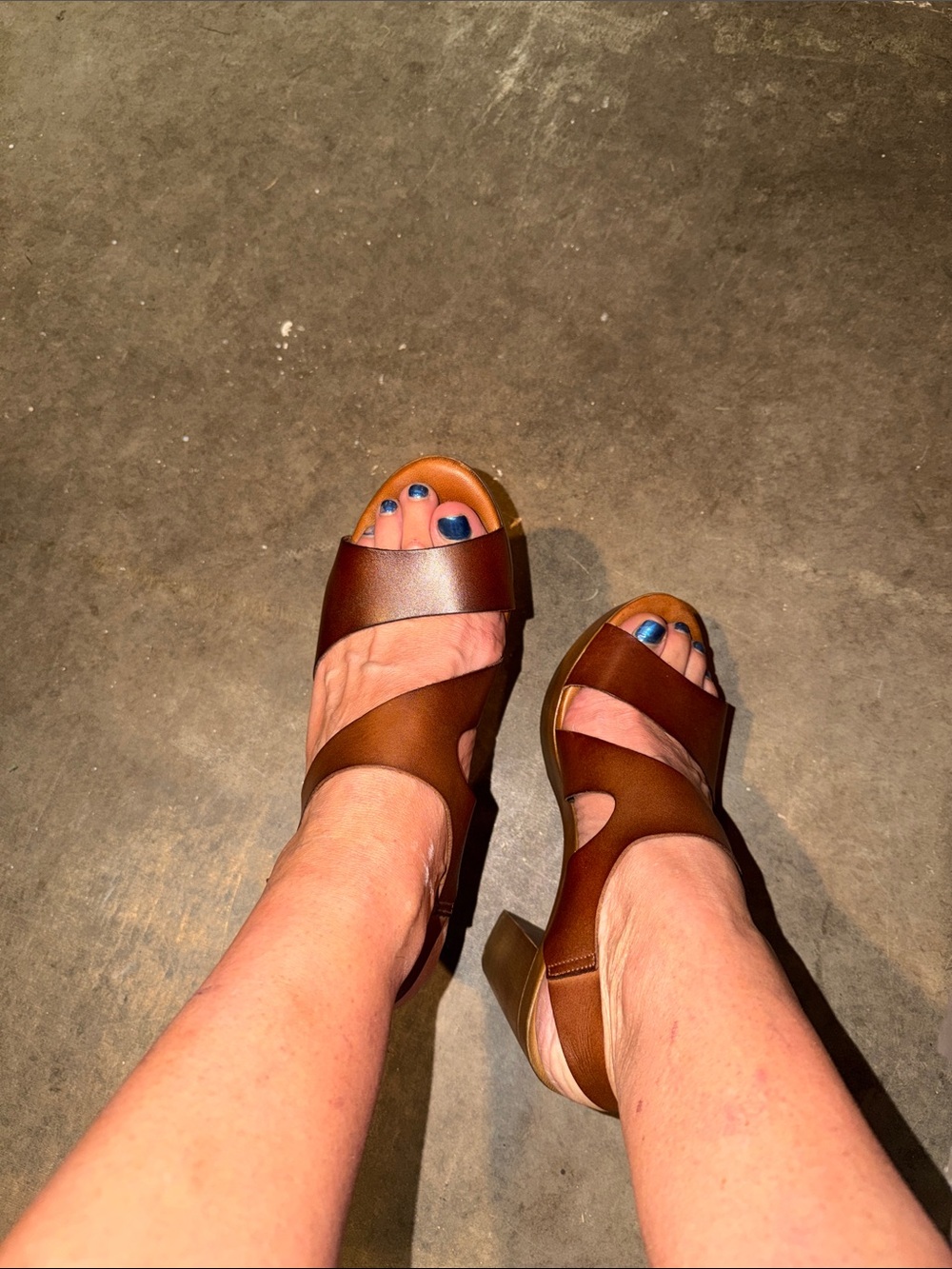 Eric Michael Ginger Brown, Leather Ankle Strap Heels, Size 39, made in Spain